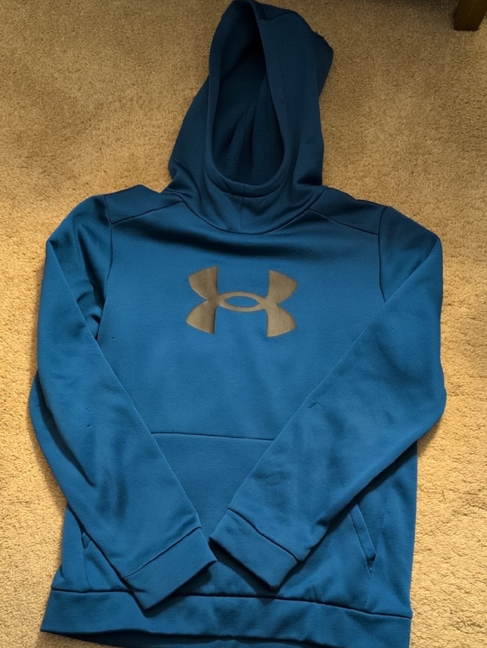 Under Armour Boys’s Teal Blue  Hoodie with Logo Large